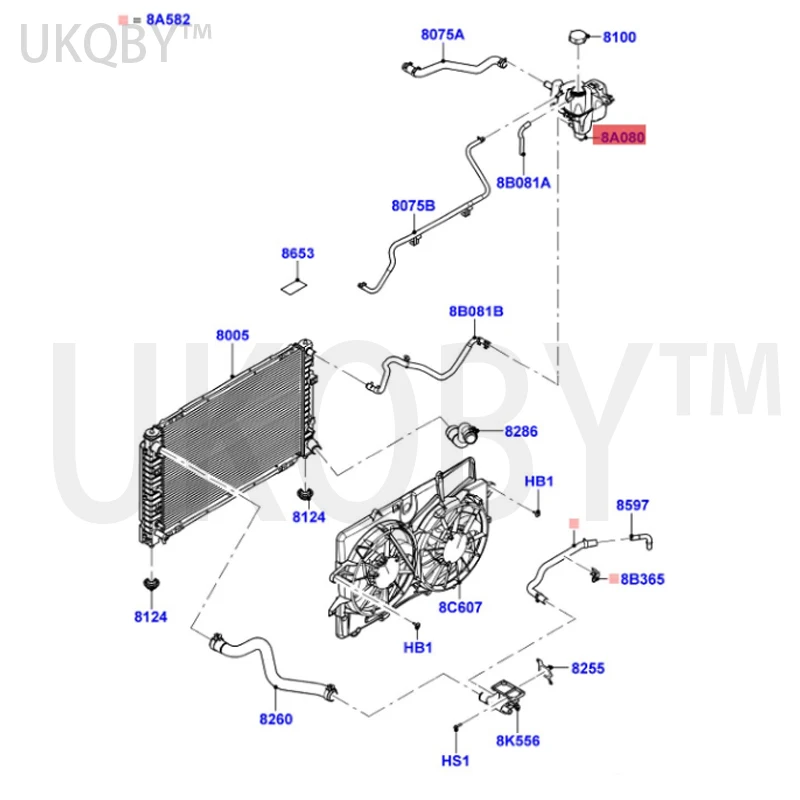 apply Fo rd Auxiliary water tank 5L8Z8A080AA