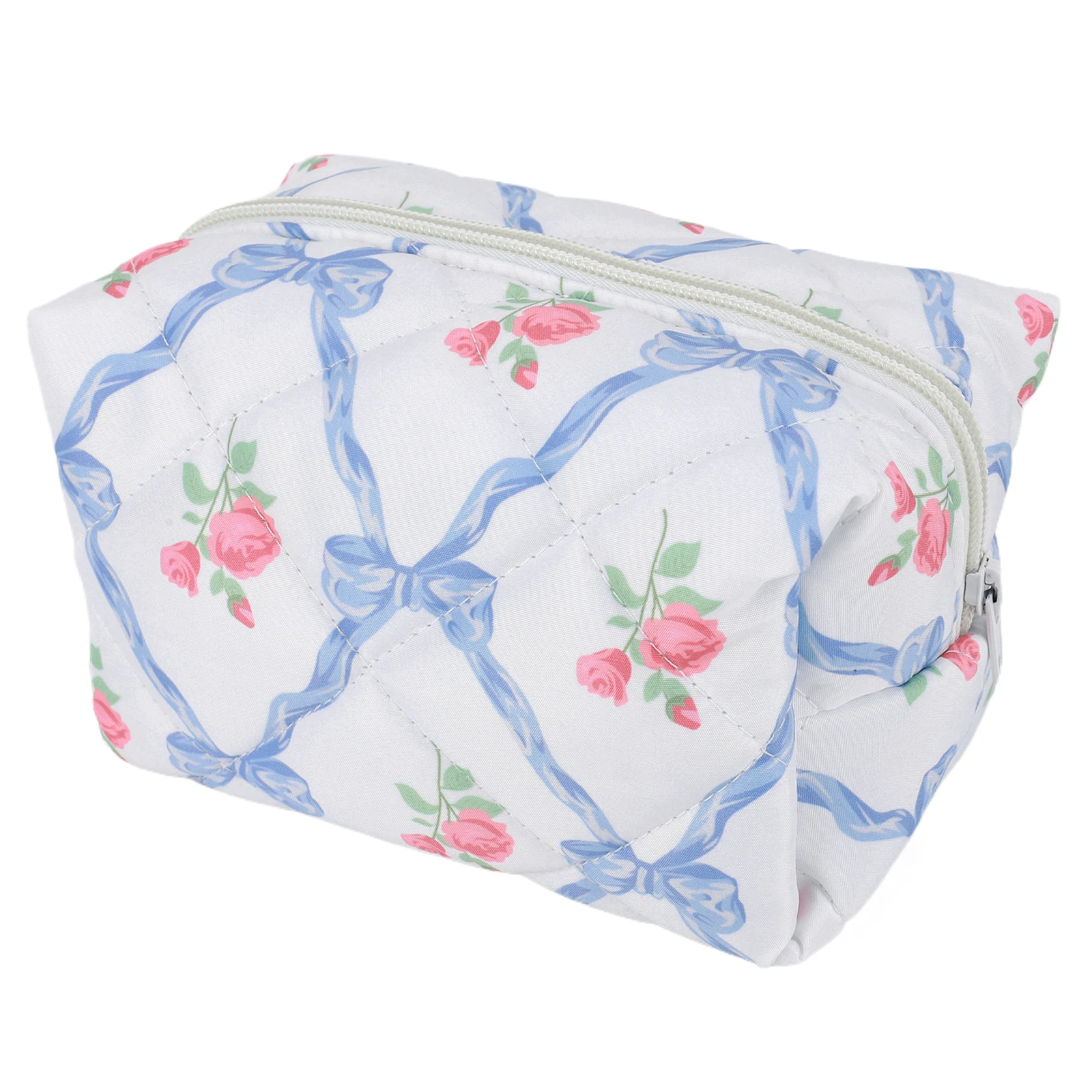 حقيبة يد لمستحضرات التجميل بطبعة زهور، منظم السفر، حقيبة تخزين المكياج، حقيبة مكياج مبطنة، حقيبة أدوات الزينة للنساء والفتيات