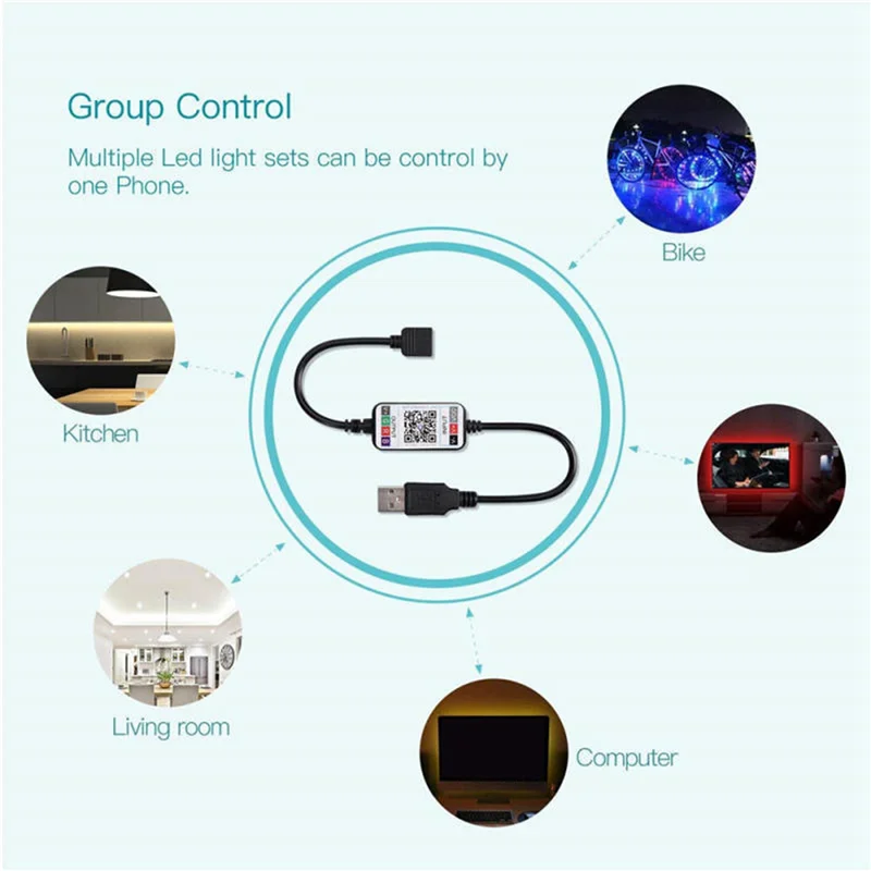 ABRU-3X Wireless Bluetooth LED Dimmer Remote Controller DC5-24V Phone APP Connection Control For RGB Light Strip Timer Switch