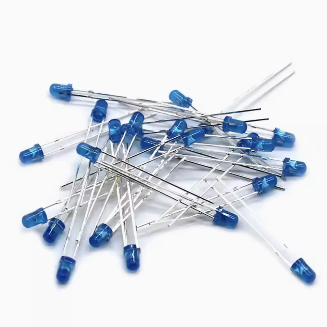 25pcs/pack 3mm Bule Beads LED Light-emitting Diode DIY Circuit Toys Making Electronic Components