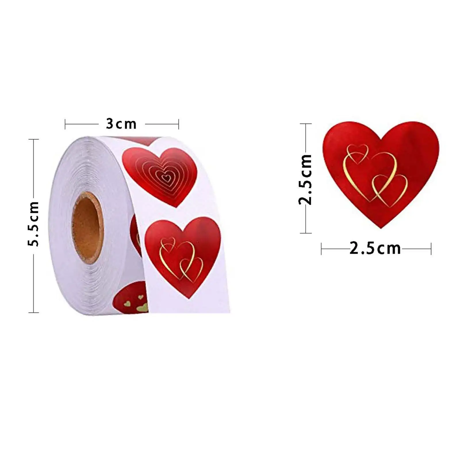 Valentine's Day Stickers Envelope Stickers Valentines Day Decoration Gift Box Label Sticker Heart Stickers for DIY Crafts