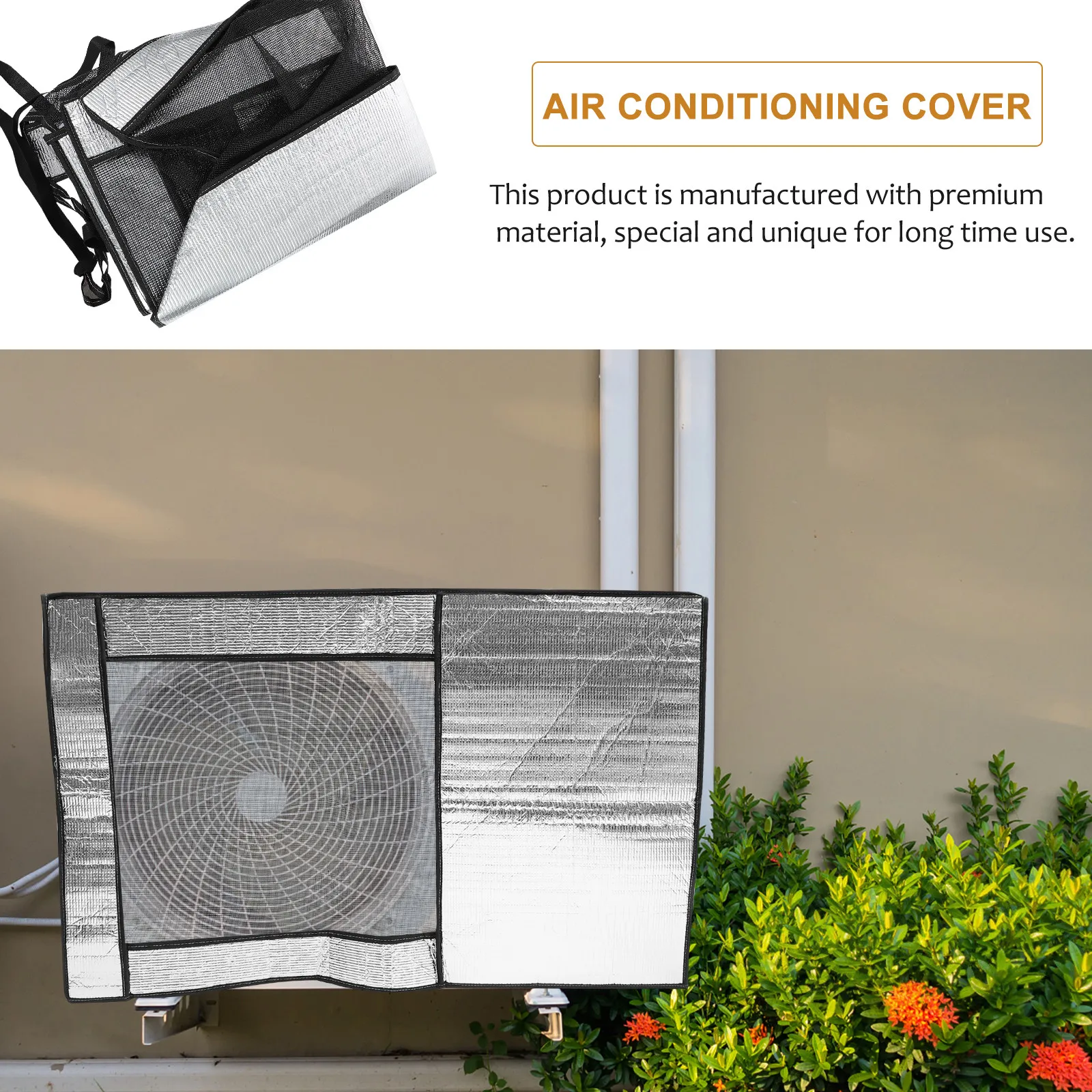 

1Pcs Air Conditioner Outdoor Unit Cover Heavy Duty Waterproof Aluminum Foil Protective Cover for Window Ac Units Dust Sand Rain