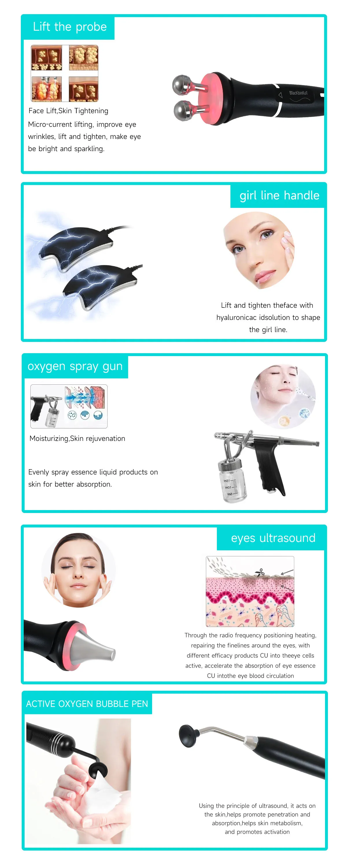 MEISIKANG New 10 IN 1 Hydropeeling Bubbles Machine Water Oxygen Skin Rejuvenation Whitening Deep Cleaning Aqua Peeling Device