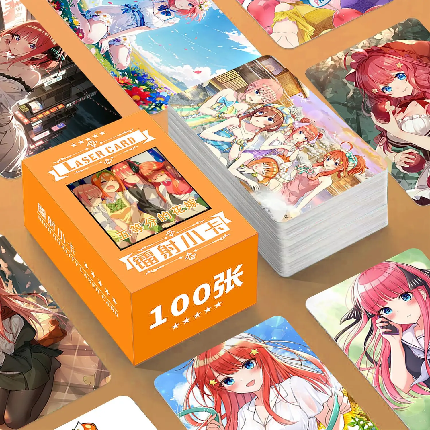 100 Pc/set The Quintessential Quintuplets Manga Laser Lomo Card Album Comic Characters Photocard Fans Collection Cards