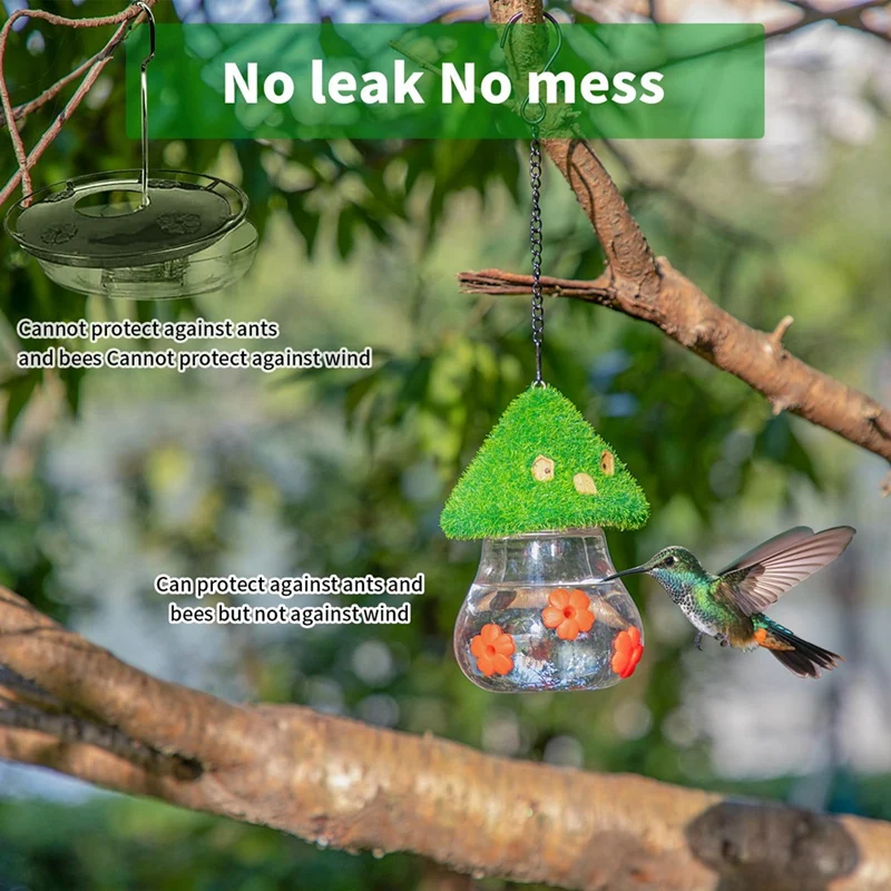 Bird Feeder, For Outdoors Hanging,3 Petals Decorated With Water Spout Bird Water