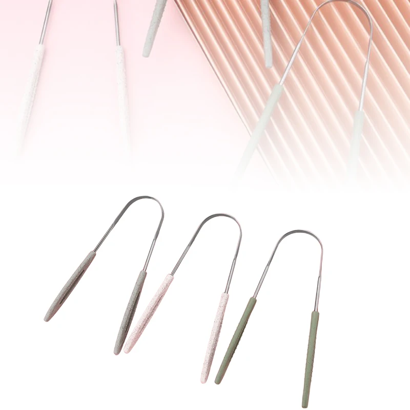 Oral Hygiene U-shaped Metal Tongue Scraper 1PCS Stainless Steel Tongue Scraper Fresh Breath Cleaning Coated Tongue Toothbrush