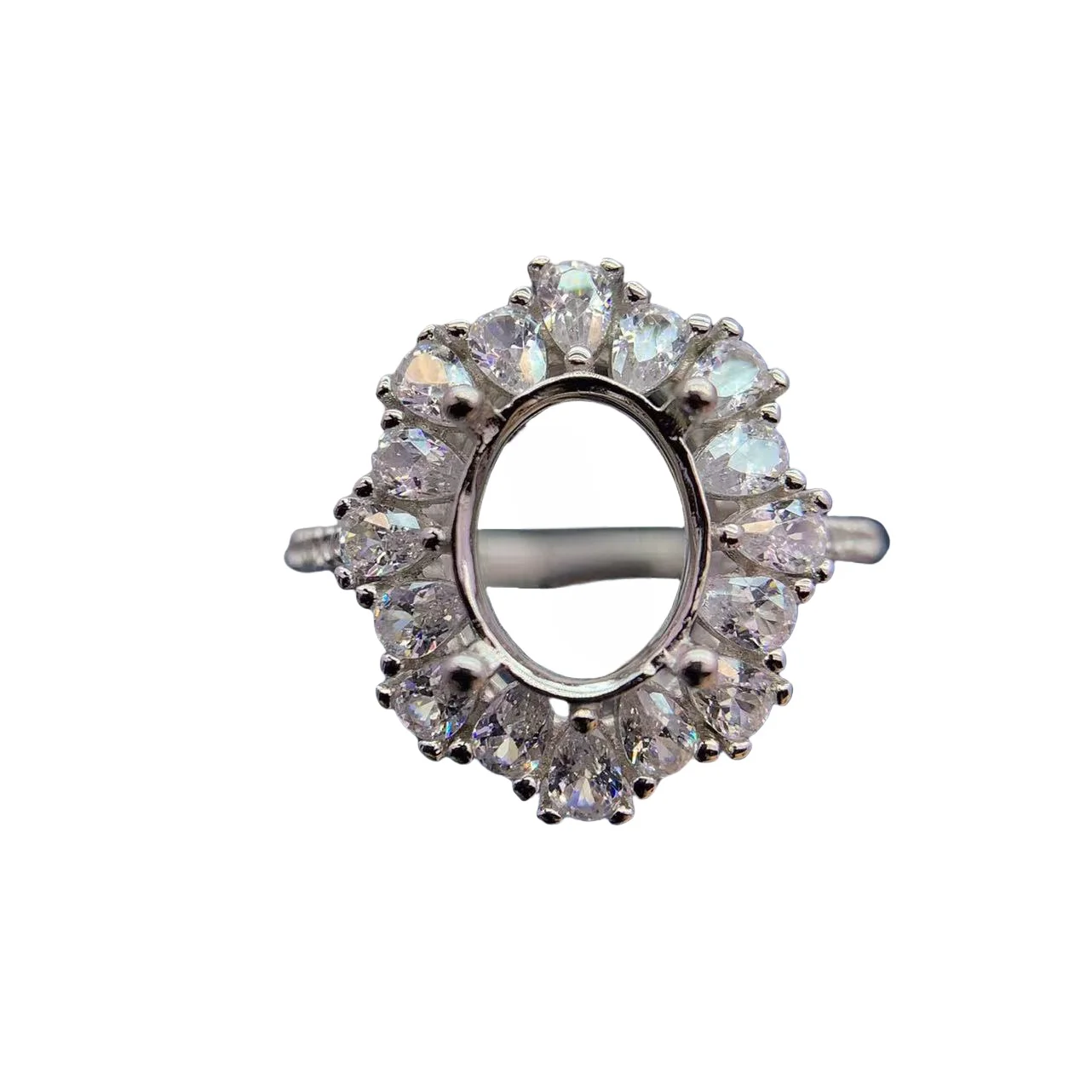 MeiBaPJ Inlay Elliptical 7*9mm Gemstone S925 Pure Silver Precision Support Exquisite Ring Elegant Gifts Charm Popular Jewelry