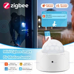 Tuya 2 in 1 Zigbee Mini PIR Motion Detector + Bright Lux Light Passive Infrared Security Burglar Alarm Sensor App Remote Control