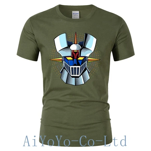 2023 Mazinger Z Anime TShirt For Men Old Manga Robot Movie T-Shirt Black Basic Tees Men\'s TShirt For Boys TShirts