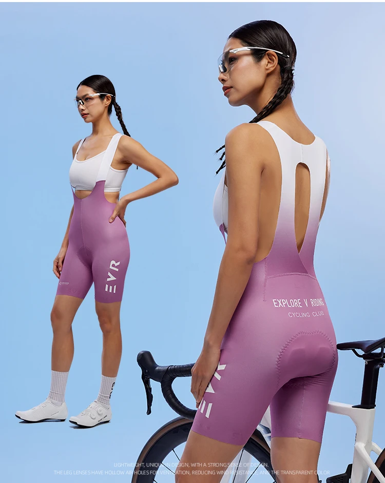EVR Sommer Damen Radsport-Trägerhose Einteilige Trägerhose mit Doppelpfeil-Design Langstrecken-Schnelltrocknende Radhose – Detail 18