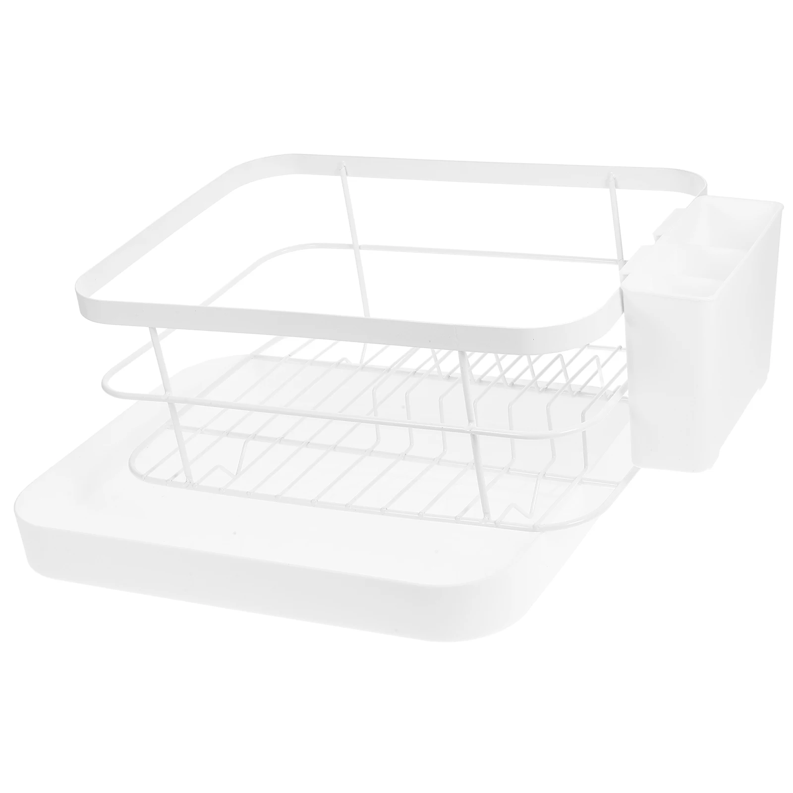 

Dish Storage Rack Large Capacity Bowl Plate Holder White No Installation Carbon Steel Kitchen Countertop Drying Rack For Dishes