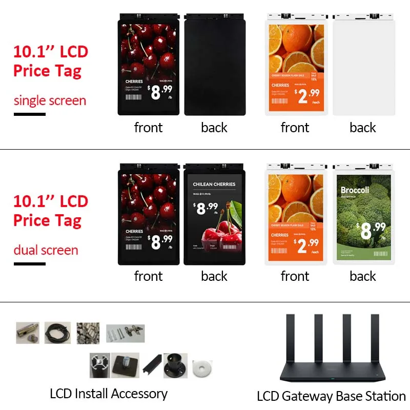 10.1'' LCD Digital Price Tag Colorful Electronic Shelf Label Price Display Accessories LCD Gateway Base Station For Supermarket