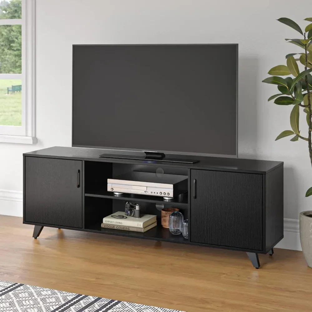 

TV Stand Television Stands TV Console with Shelf and 2 Doors Storage Cabinets for Living Room Bedroom for TVs up to 70 Inches