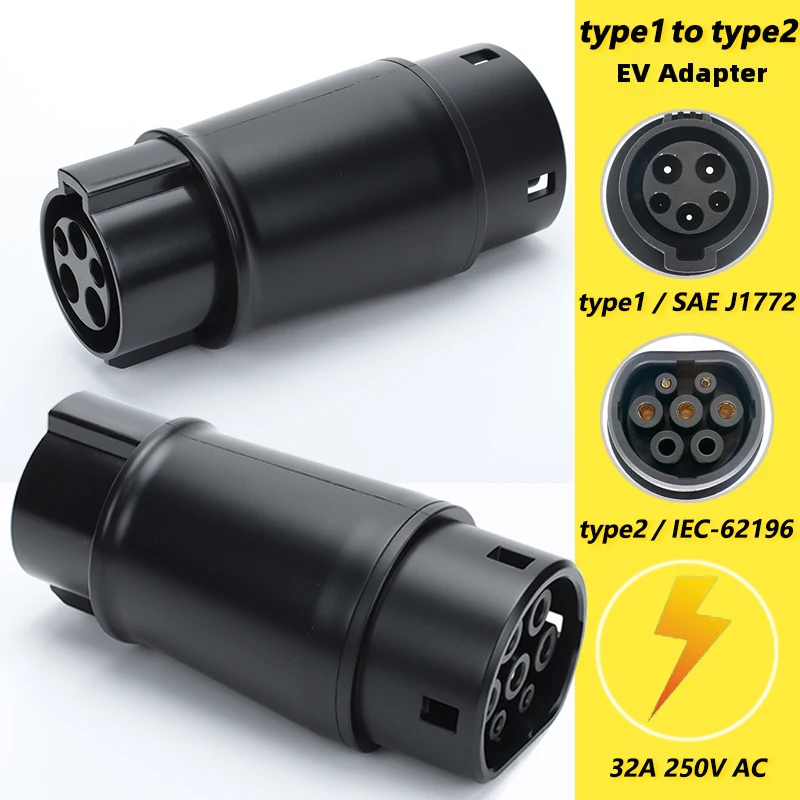 전기 자동차 충전 어댑터 배럴, 32A EV 충전기 컨버터 충전 스테이션, IEC 62196 타입 2-J1772 타입 1 및 타입 1-타입 2