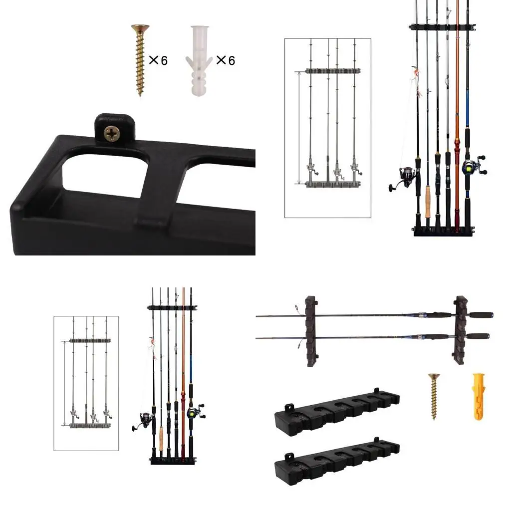 

Y1UC Soft Foam Grip Pads Horizontal Fishing Rod Rack, Stores 6 Rods Safely & Securely