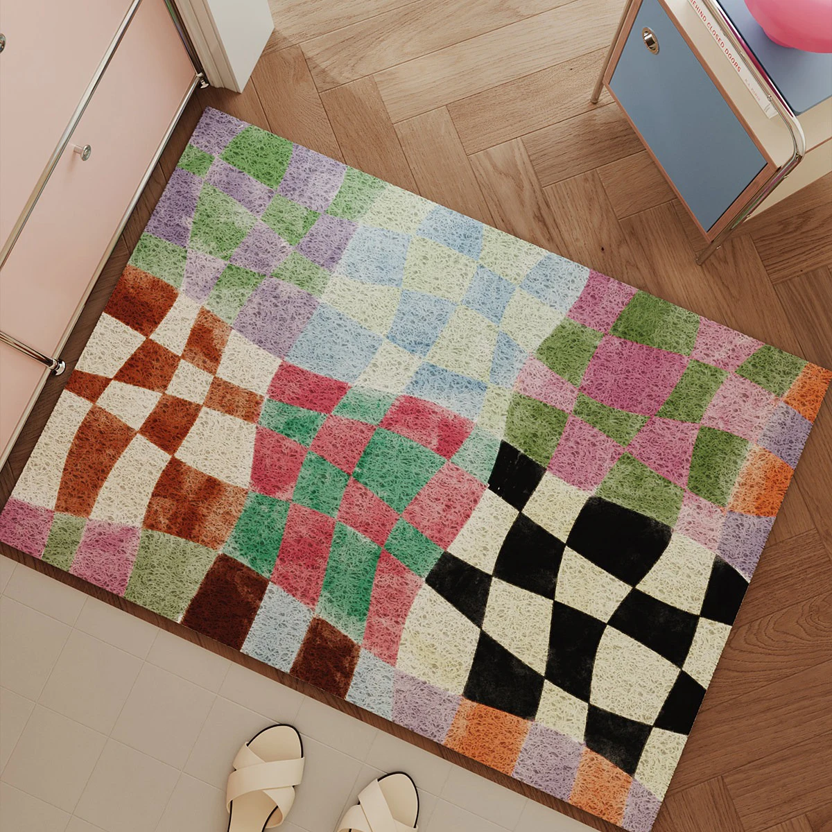 Colorful Plaid Entryway Doormat Anti-slip Carpet Wear-resistant Dirty Resistant Rug Entrance Door Mat 카펫트 Tapete Entrada De Casa