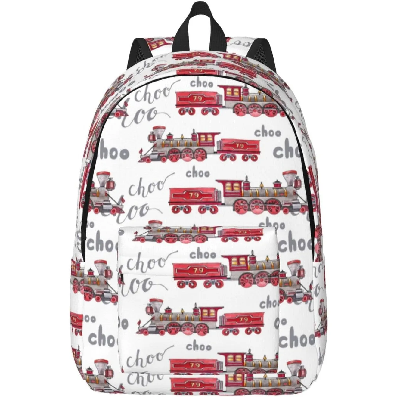 

Travel Laptop Backpack - Retro Train Computer Canvas Backpack Bag with Adjustable Straps