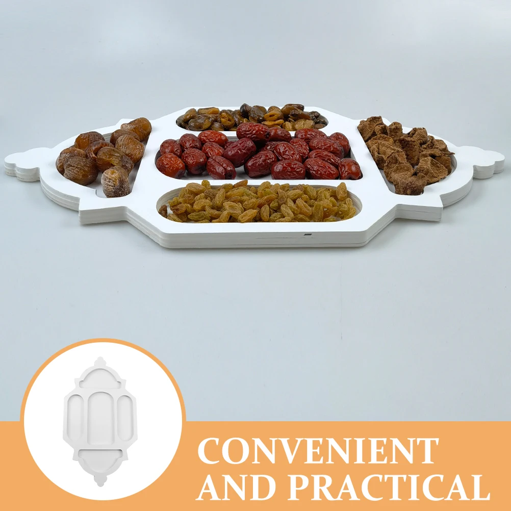

Wooden Fruit Tray Storage Plate Snack Dried Eid Serving Platter Decorative Food Tray For Kitchen Office Reusable Non Fading Easy