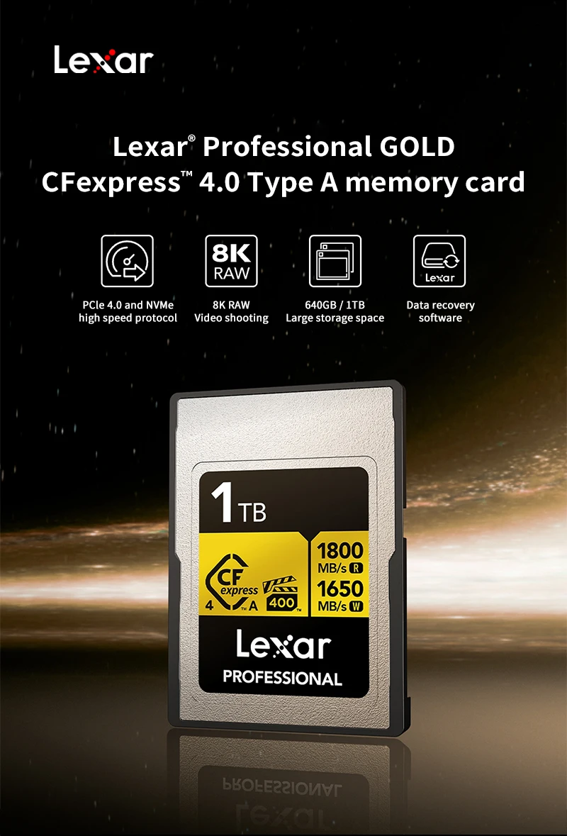 100 % Original Lexar CFexpress Typ A Karte 80 GB Lesegeschwindigkeit Max 900 MB/s VPG400 Speicherkarte 8K RAW für Kamera 256 GB 512 GB 1800 MB/s – Detail 1