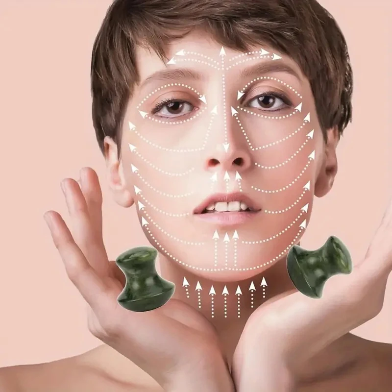 1 Stuks Natuurlijke Jade Paddestoel Vorm Gua Sha Board Gezicht Terug Body Massager Facial Schoonheidsverzorging Huid Tool Vrouwen Ontspannen gezicht Roller