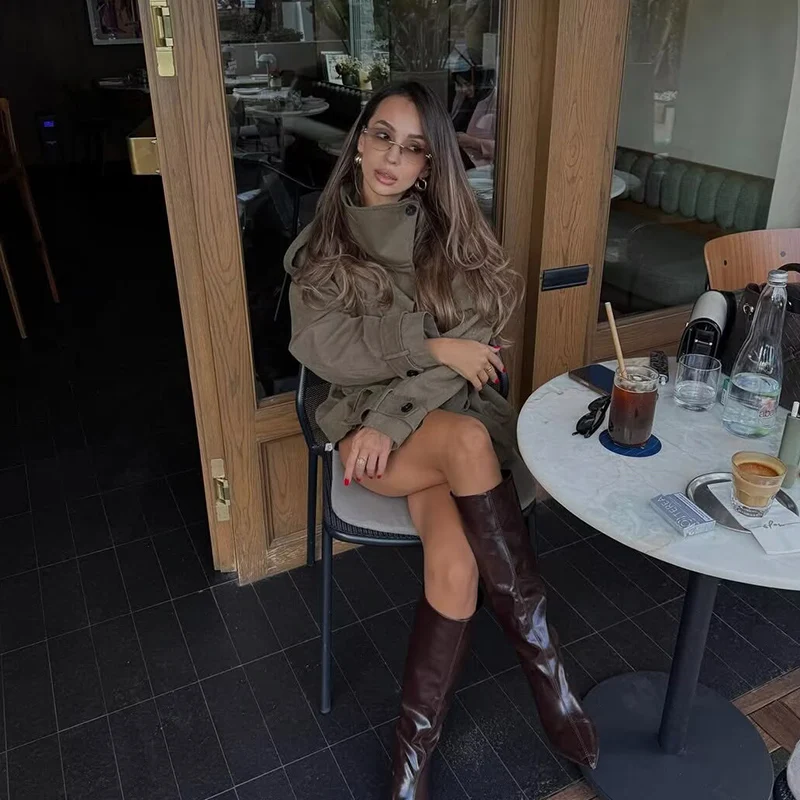 2025년 가을 여성용 신상 패션 루즈핏 롱 엘레강스 여성용 따뜻한 자켓 가을 스트릿 시크 청춘 휴가 여행 코트