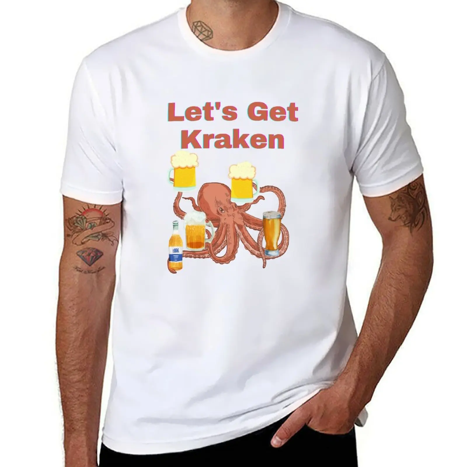 

Let's Get Kraken with Beer T-Shirt man graphic t shirt t shirts with prints T-Shirt