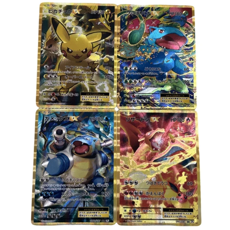 Flash Card Charizard Mewtwo Blastoise Venusaur Groudon Kyogre Gallade Pidgeot Diy Action Toy Figures Anime Game Collection