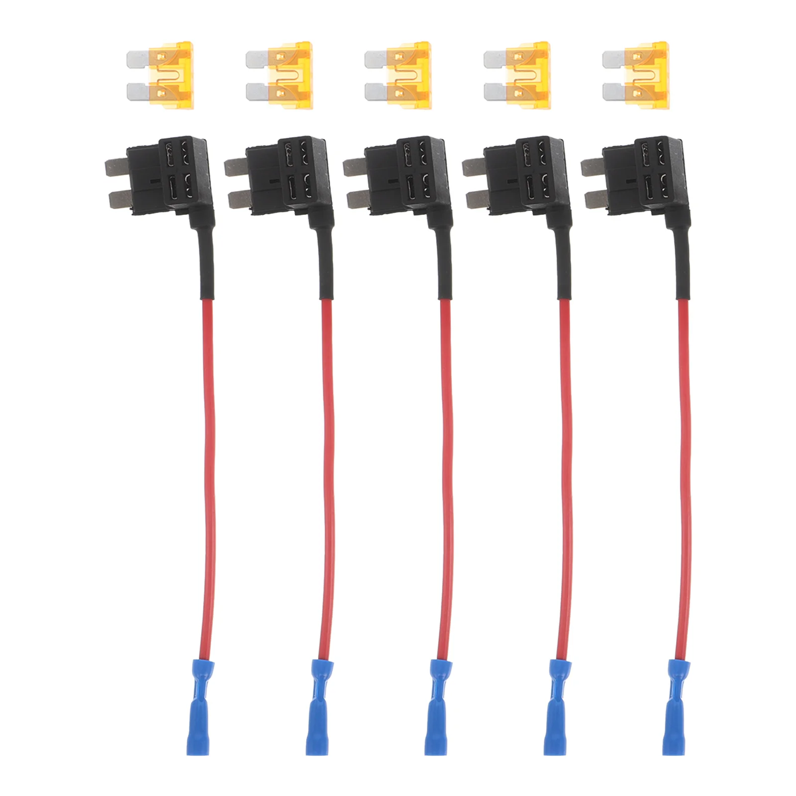 

5Pcs Auto Fuse Tap Holder 5a Atc Blade Adapter Kit Quick Connect Sturdy Materials Electrical System Safe Fuse Puller Tool