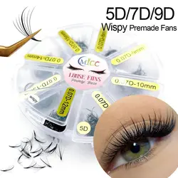 5D/7D/9D 8-15mm Mixed length Sandwich Premade Volume Wispy Fans Eyelash Extension Handmade Natural Spikes False Lashes Extension