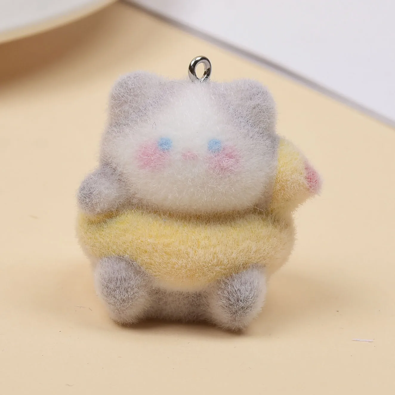 20pcs Cute 3D resin animal Siamese Cat Cartoon plush kitty pendant For DIY crafts jewelry Necklace keychain Accessories make