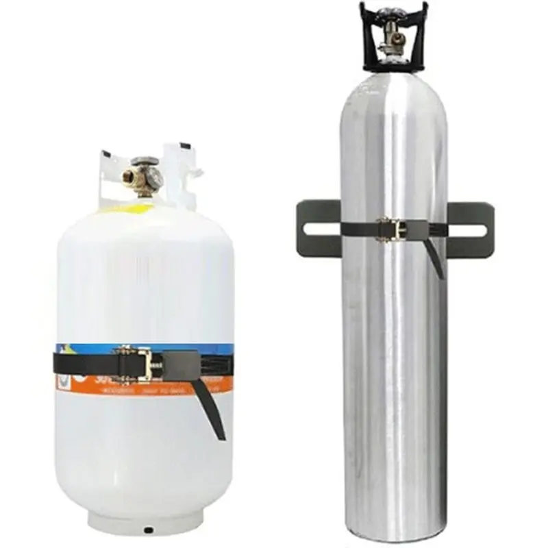 PORK-Wall-Mounted Gas Cylinder Holder Bracket, Propane Tank Holder With Ratchet Straps, Heavy Duty Gas Cylinder Support System