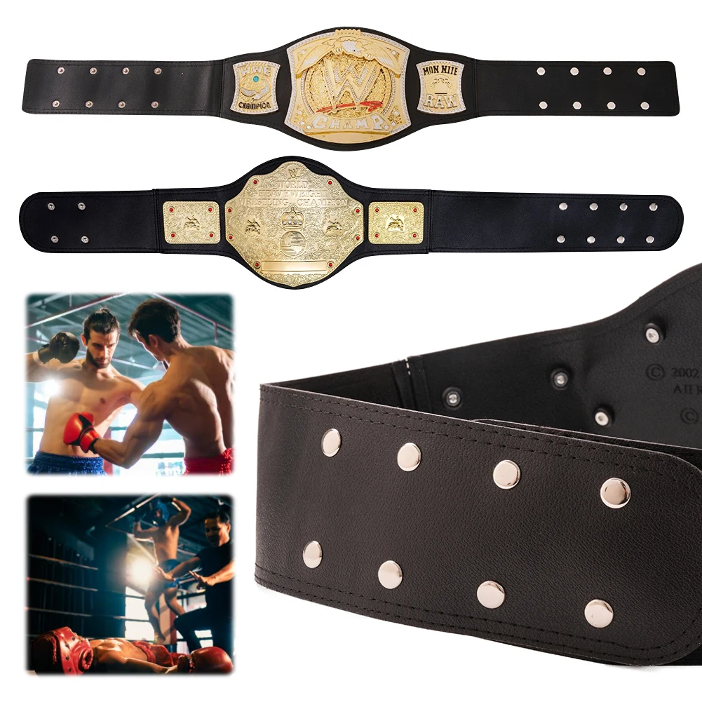 

Wrestler Championship Belt with One-Time Adjustment World Heavyweight Champion Occupation Belt Kids Costume Accessory