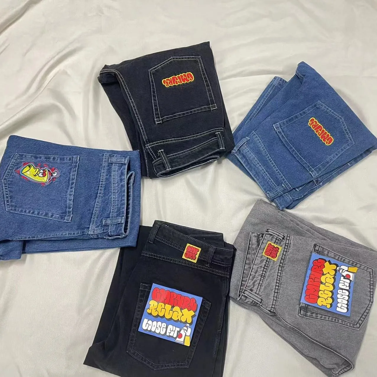 Empyre Tin7 Retro American Hip Hop Letter Embroidery Jeans Big Boy Skateboard Pants Men Long Trousers Autumn 2025