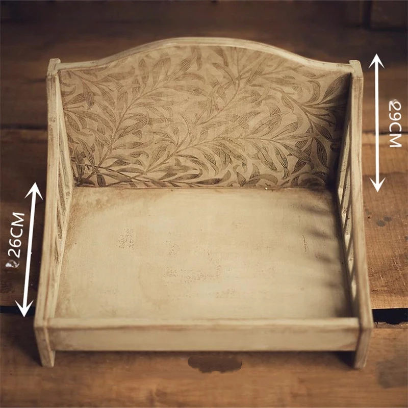 Newborn Photography Props Wooden Crib Vintage Chair Sofa Photo Shooting Posing Sofa for Boys Girls Baby Fotografia Props
