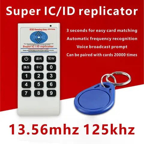 RFID 125Khz 13.56MHZ 복사기 복사기 Cloner 휴대용 핸드 헬드 NFC IC 카드 리더 및 작가 액세스 제어 카드 태그 복사기