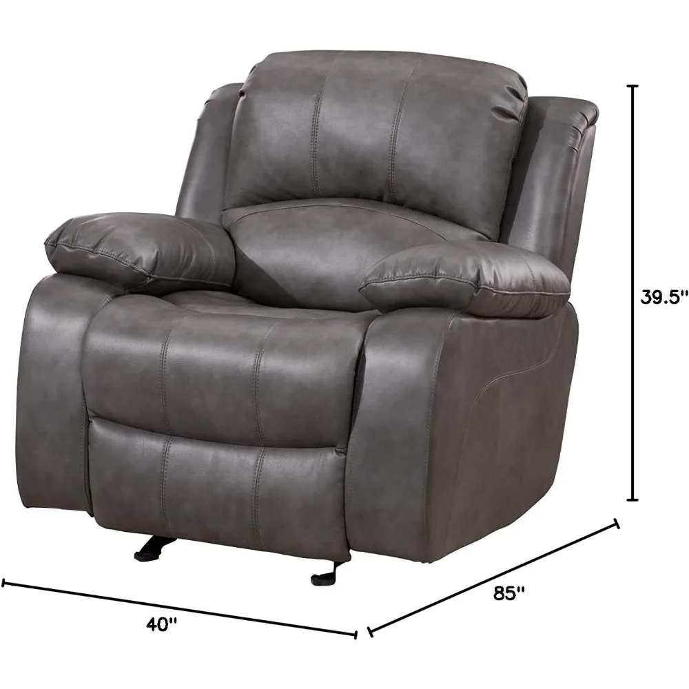 Ensemble de canapé inclinable en cuir collé, causeuse fœtale, chaise de salon, plusieurs couleurs, gris, 8018, 3 pièces