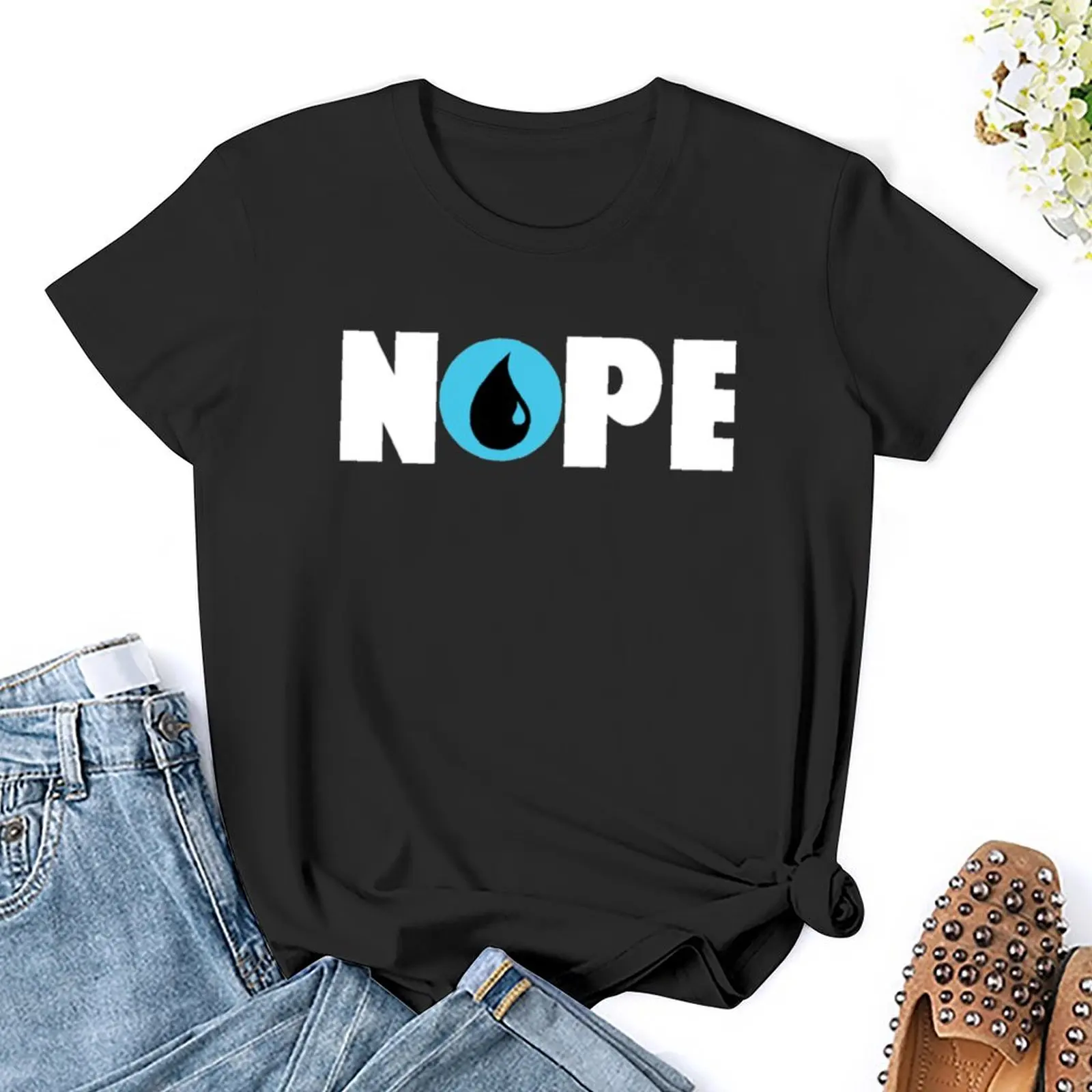 NOPE MANA-Roupas Estéticas Gráficas Para Mulheres, Roupas De Verão, Tops Plus Size, Camisas De Treino, Ajuste Solto