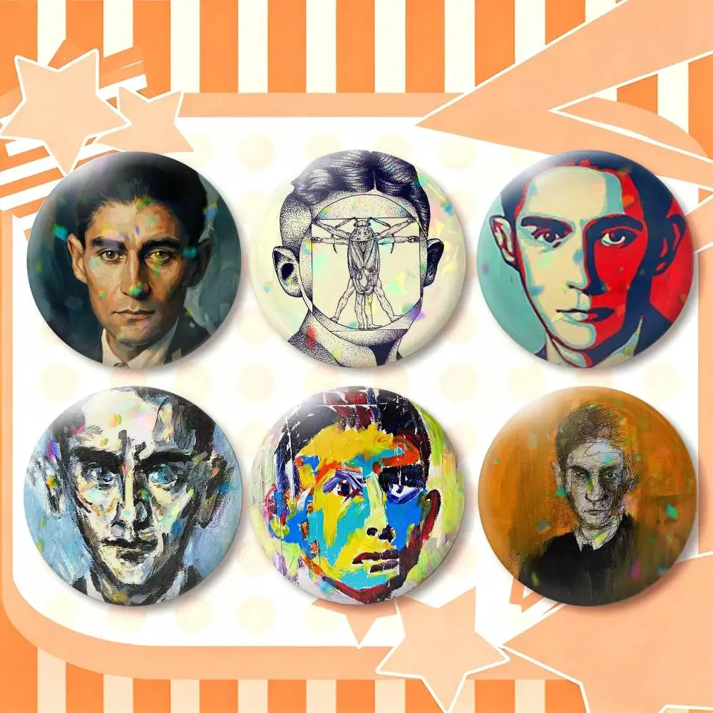 Abstract Surreal F-Franz Kafka  25 32 44 58 75mm Badges Personalized Round Brooches Pins Accessory Gift
