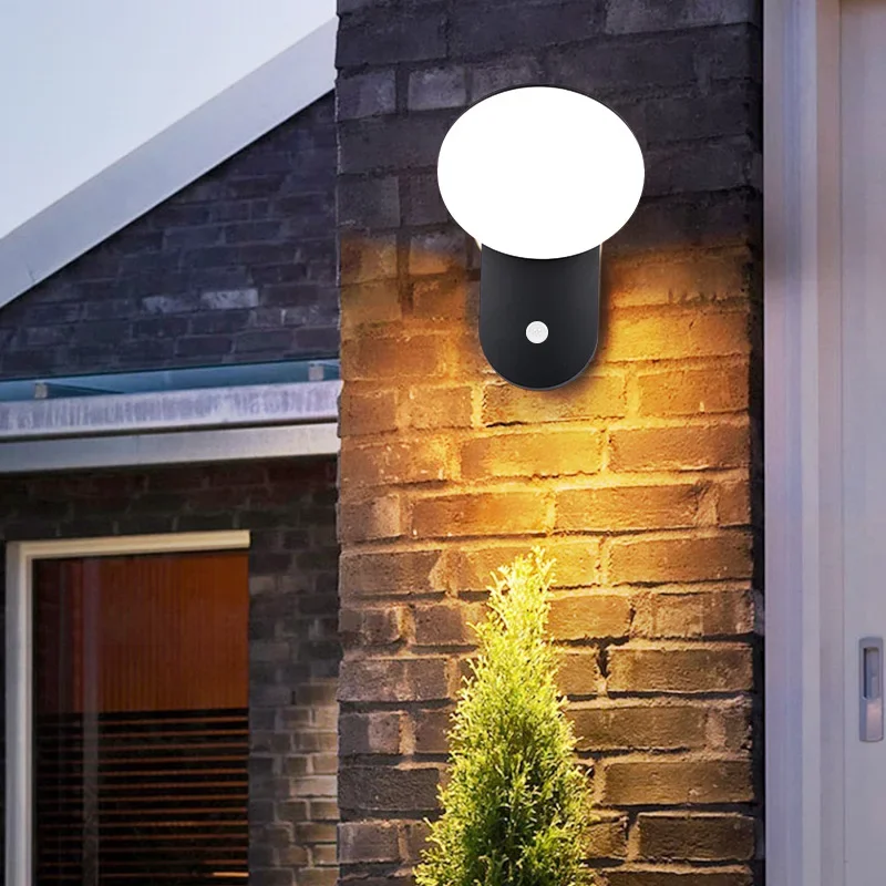 Outdoor IP65 Waterproof Wall Lamp Motion Sensor Nordoc Modern Wall Light Indoor Lighting Home Decor For Garden Courtyard Bedroom