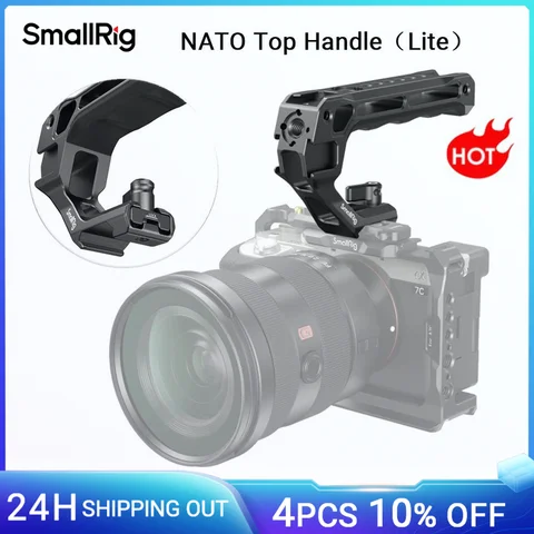 Alça superior NATO leve SmallRig para gaiola de câmera DSLR alça universal com 5 adaptadores de sapata fria e braçadeira NATO (Lite) 3766