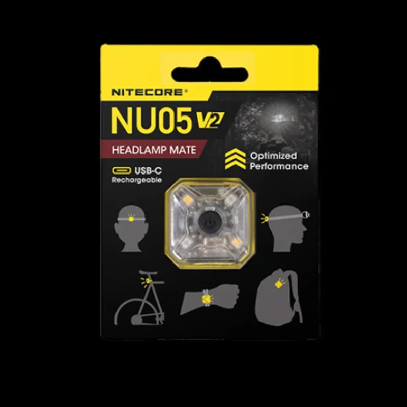 NITECORE NU05 V2 Kit Rechargeable Headlamp Mate 40Lumens Portable Multi-purpose Ultra Lightweight Headlight