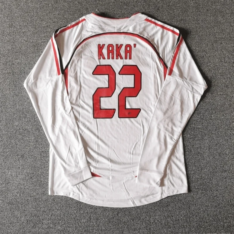 ايه سي ميلان بعيدا جيرسي ريترو 0607 أبطال الدوري النسخة النهائية Inzaghi No. 22 تي شيرت كاكا لكرة القدم بأكمام طويلة