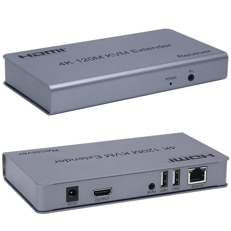 

2026 4K HDMI KVM-удлинитель 120 м, KVM USB HDMI-удлинитель по кабелю Cat5e/6