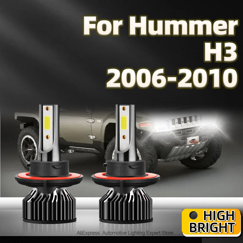 25000LM Car Headlight 6000K LED Bulb H13 Auto Lights 12V with Fan Cooling Plug Play For Hummer H3 2006 2007 2008 2009 2010