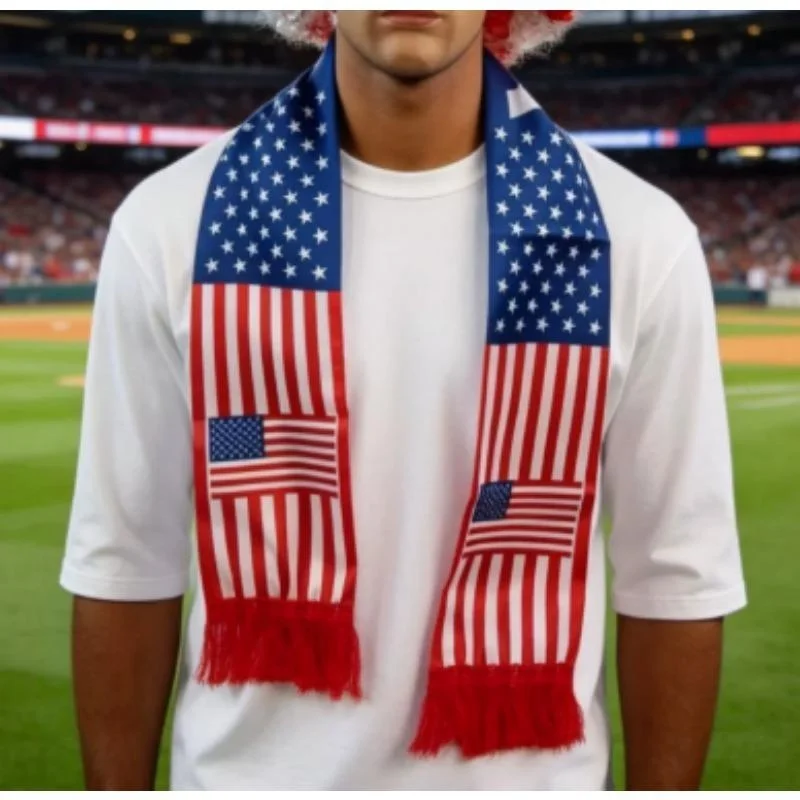 American Flag Scarf/football Scarf Is Perfect for Sports Events and Parties Showing Off Your Enthusiasm Made From Soft Fabric