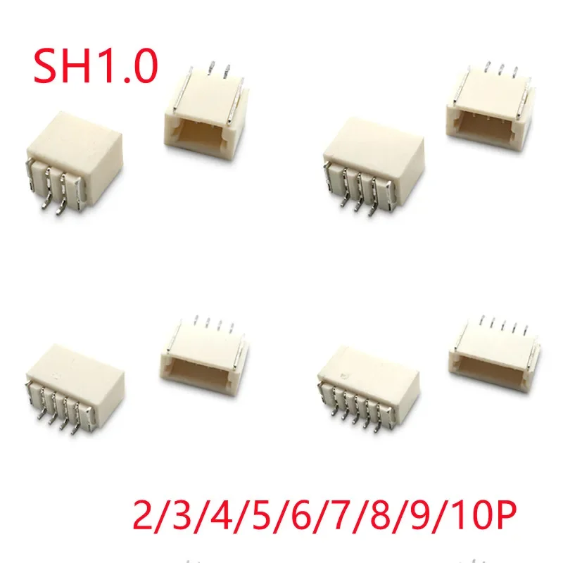 

20PCS/Lot SH1.0 Horizontal Patch Pin Header 1.0mm 2/3/4/5/6/8/9/10P Housing Socket Connector