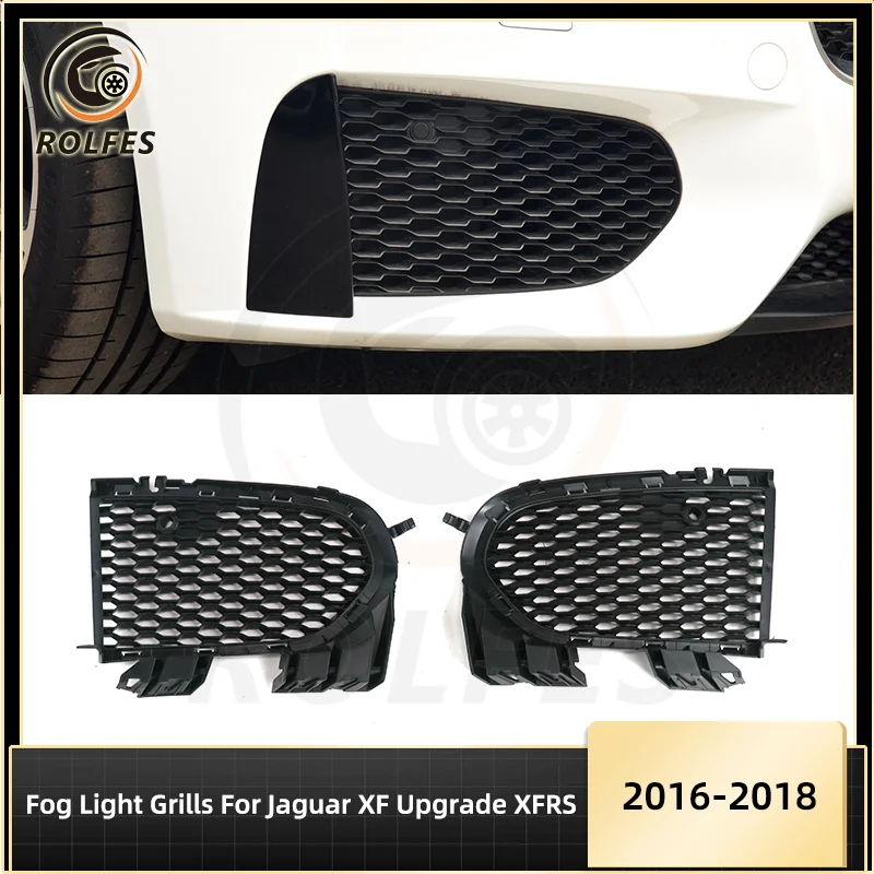 ROLFES Fog Light Grills For Jaguar XF Upgrade XFRS 2016 2017 2018 Foglamp Grille Car Accessories