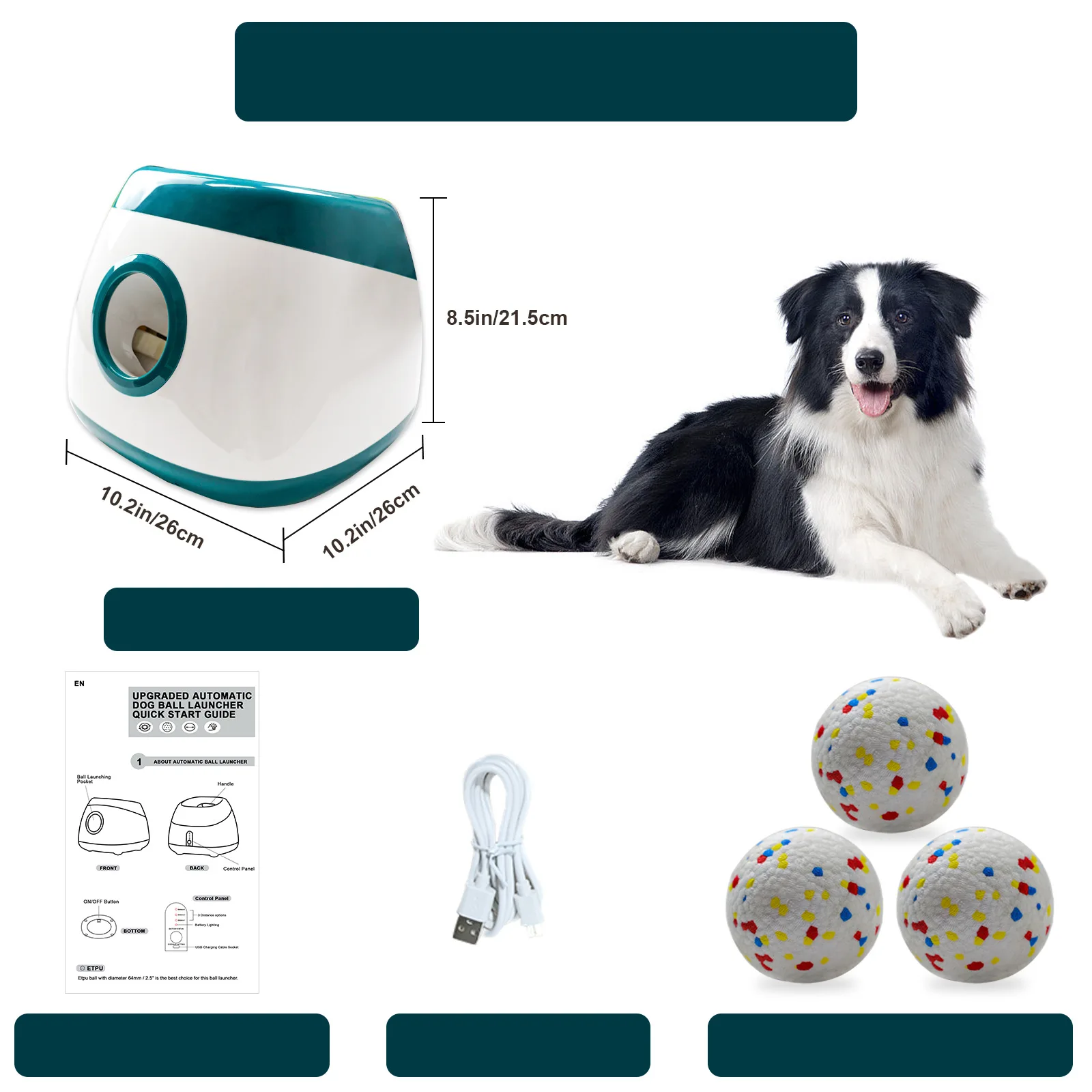Pet Ball Launcher for Active Dogs - Automatic Fetch Machine with Adjustable Distance