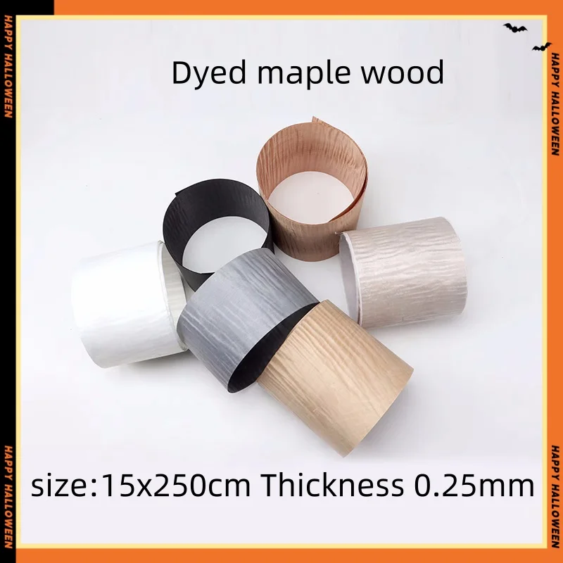 

Dyeing maple wood DIY creation Wood guitar wood veneer Decoration Single panel size:15x250cm Thickness 0.25mm