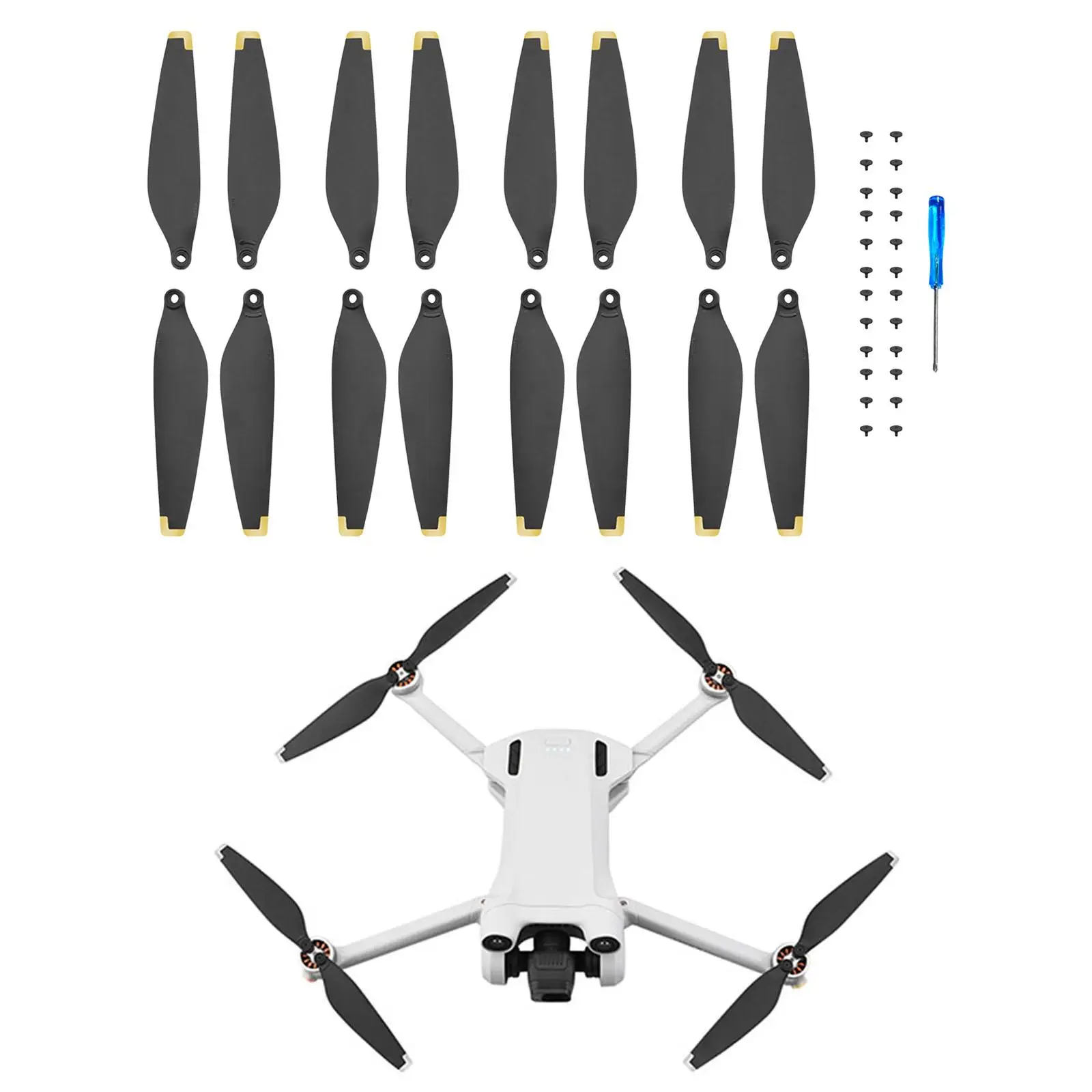 

16 шт. сменные пропеллеры с низким уровнем шума для DJI Mini 3PRO, замена